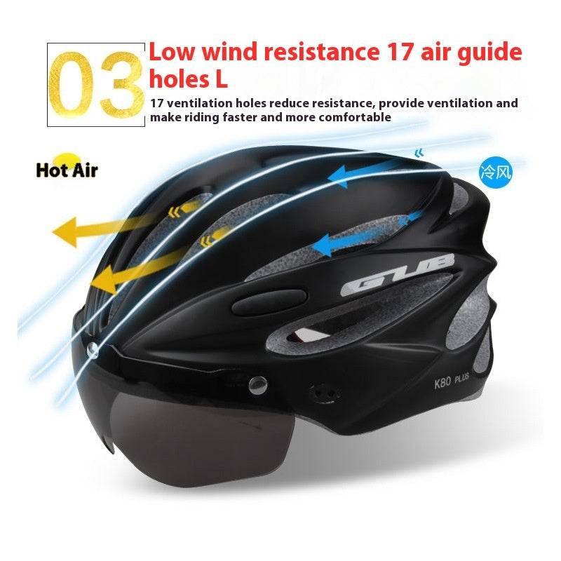 Mountain Bike Integrated Riding Cap Magnetic Goggles Helmet