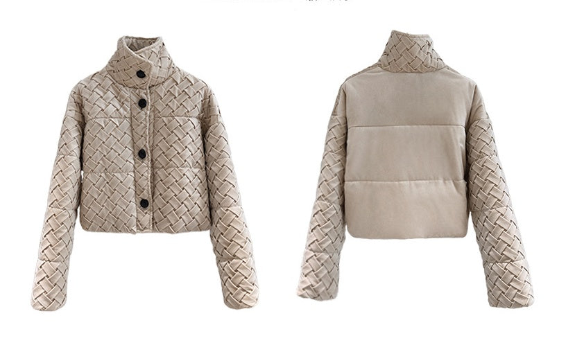 Fashionable Temperament Stand-collar Short Padded Jacket Women