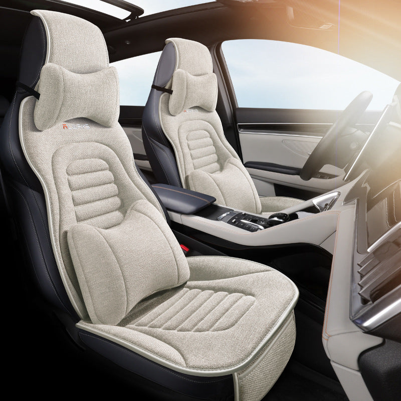 Linen Saddle Cushion Five-seat Universal Half-pack Car Cushion