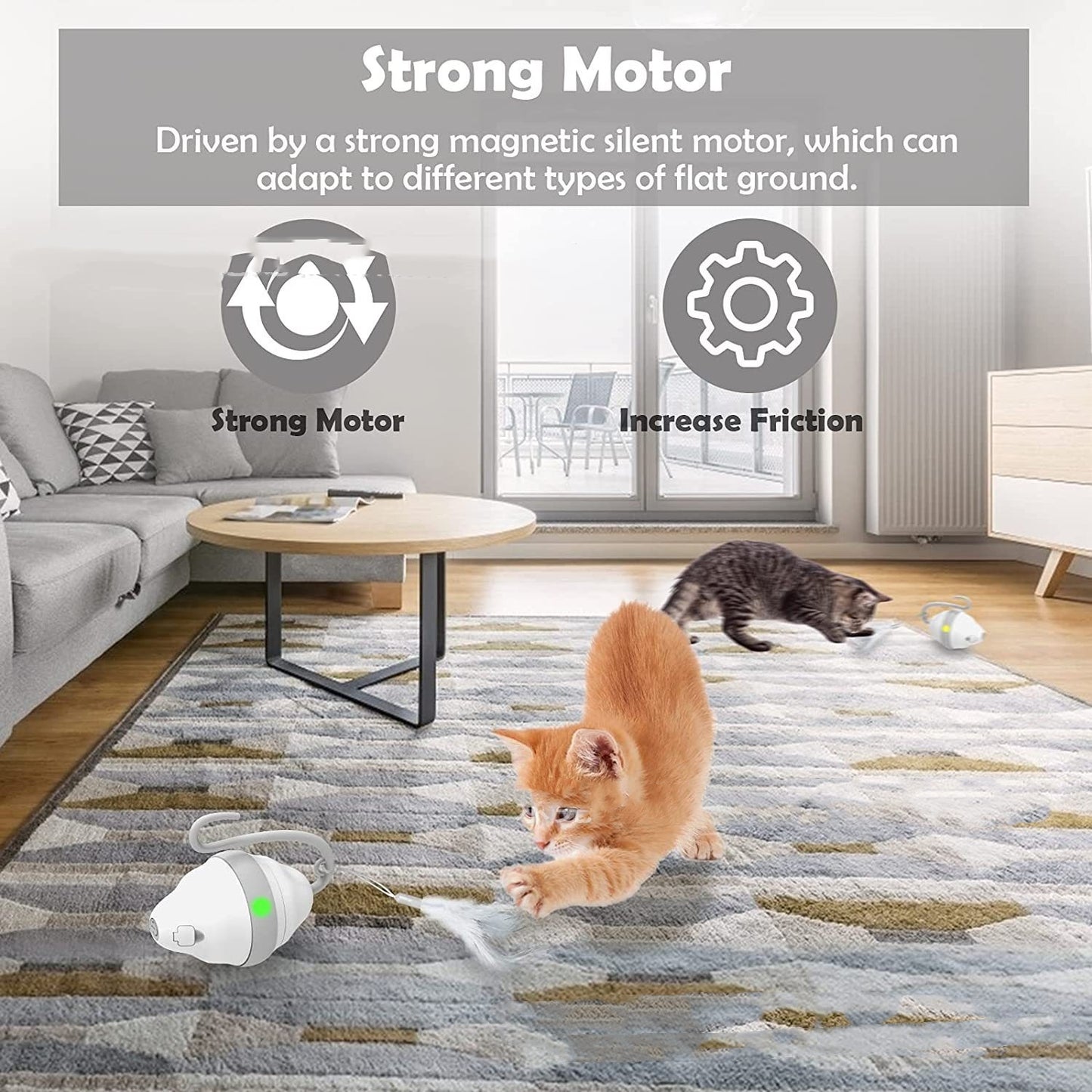 360 Rolling Mouse Cat Toy Automatic Feather Cat Tease