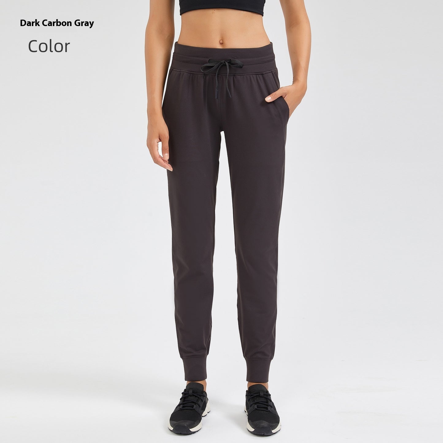 High Waist Yoga Pants Women's Drawstring Quick-drying Elastic Running Fitness