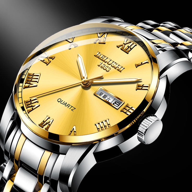 Men's Full-automatic Waterproof Refined Steel Belt Quartz Watch