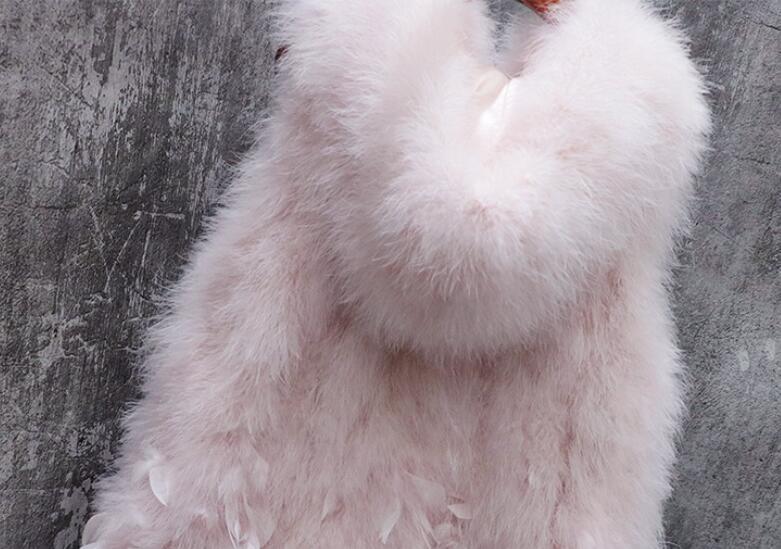 Women's Simple Ostrich Hair Lace Fur Vest