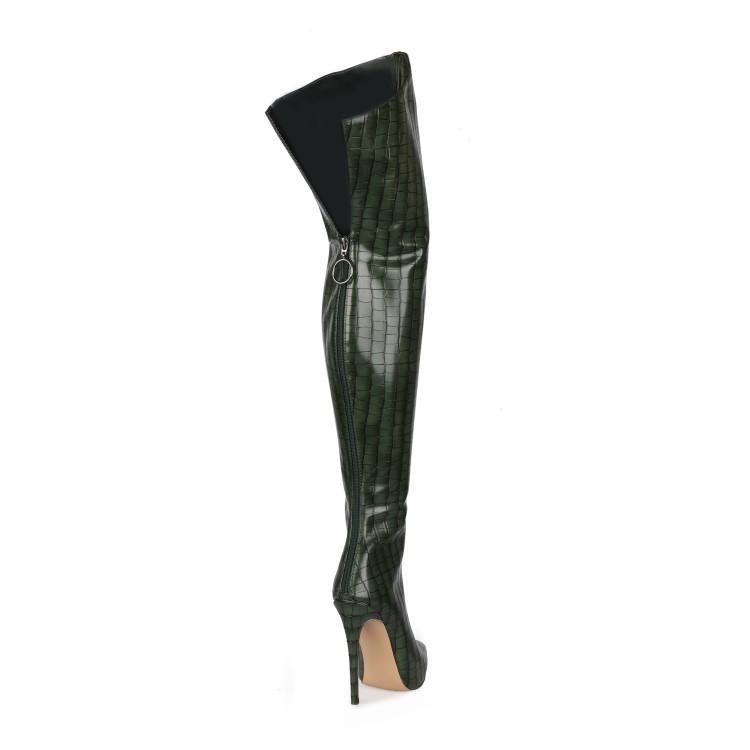 Paris Catwalk Stiletto and Pointed High-Heeled Long-Tube Over-The-Knee Catwalk Boots