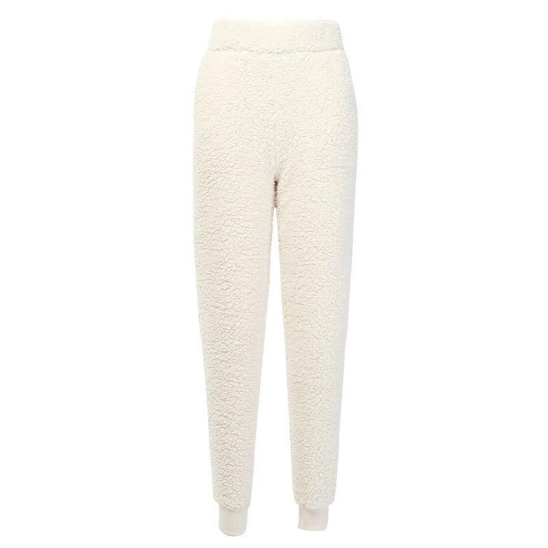 Fashion street lamb cashmere ladies sports casual pants