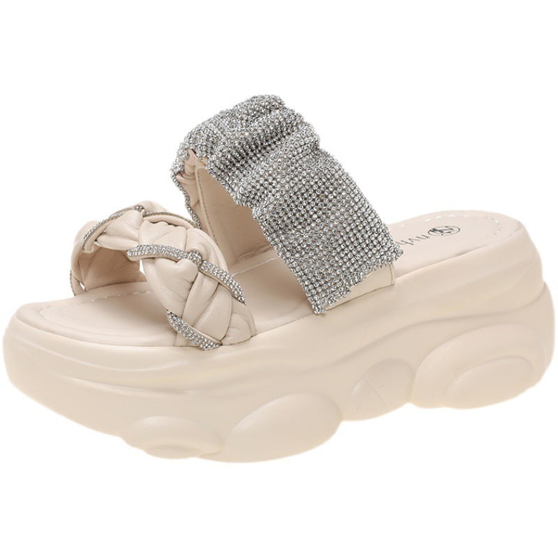 Women's High Heel Puff Wedge Booster Sandals