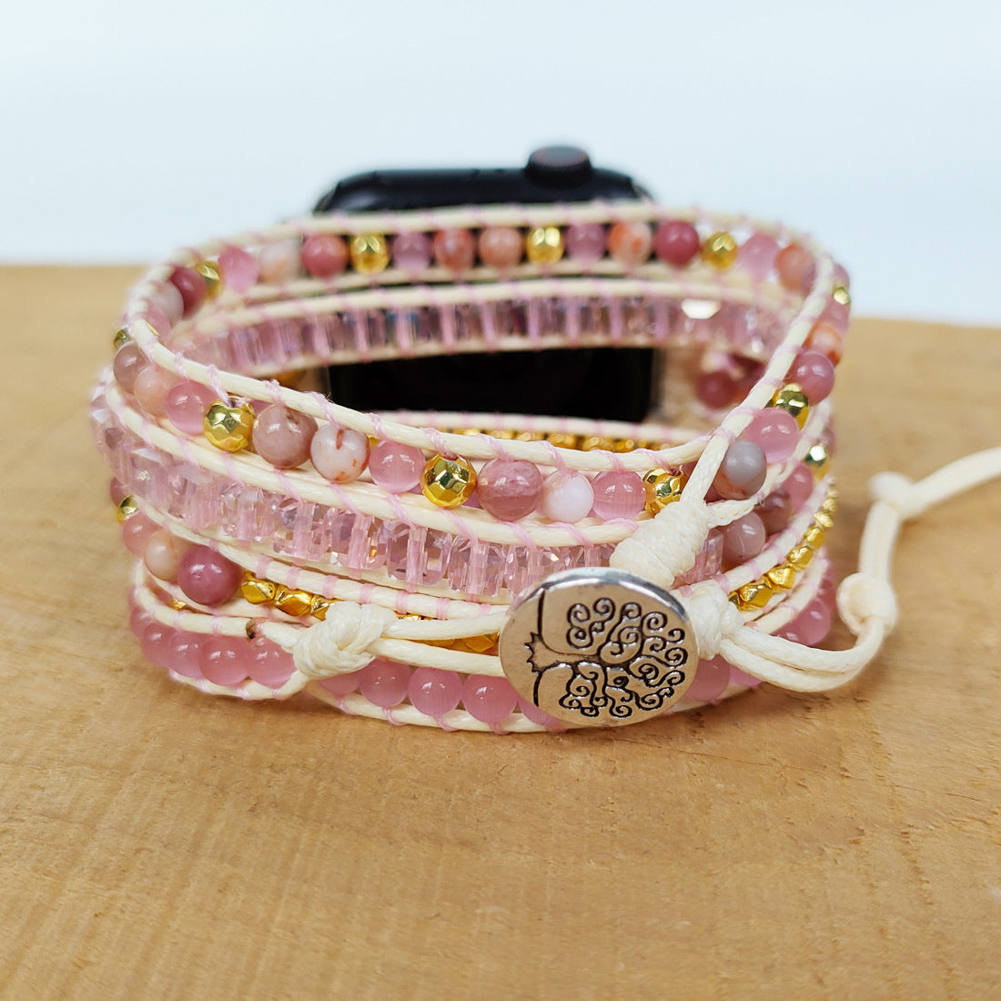 Natural Quartz Rough Woven Watch Band