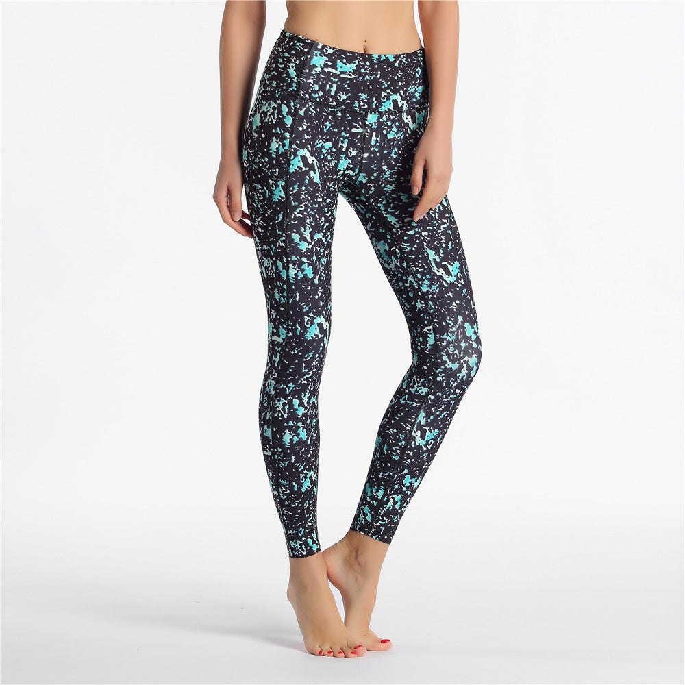 Printed stretch yoga trousers sweatpants
