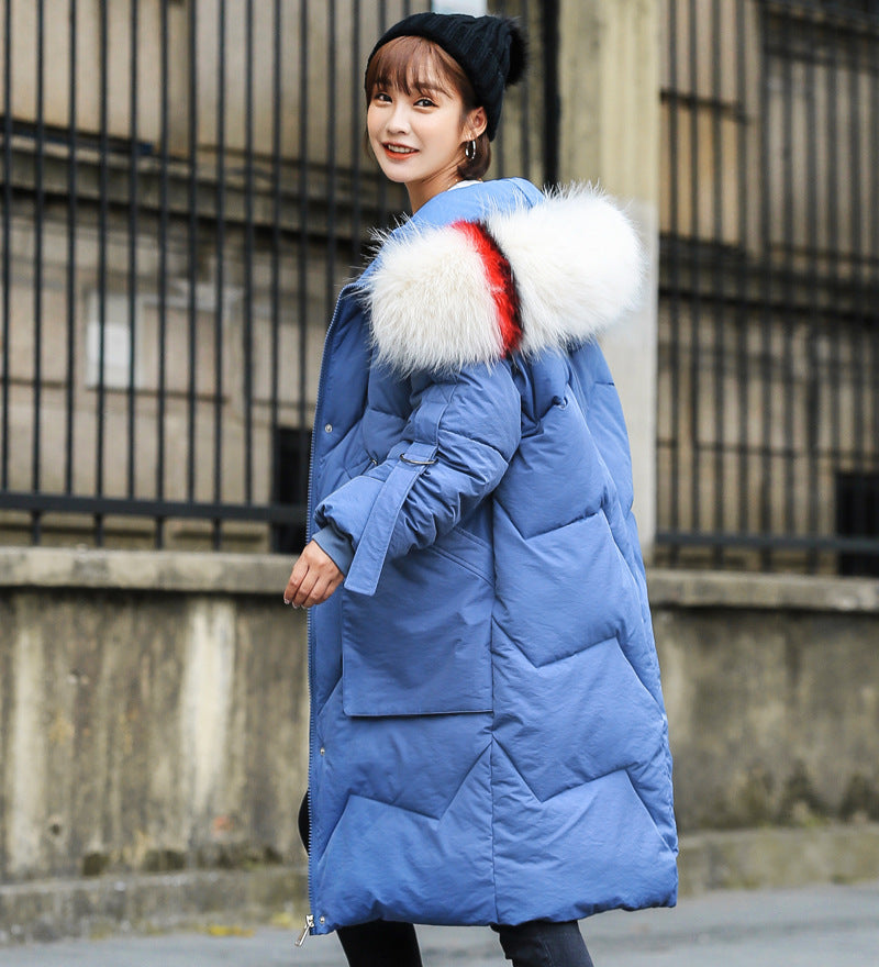 Mid-length loose down padded jacket