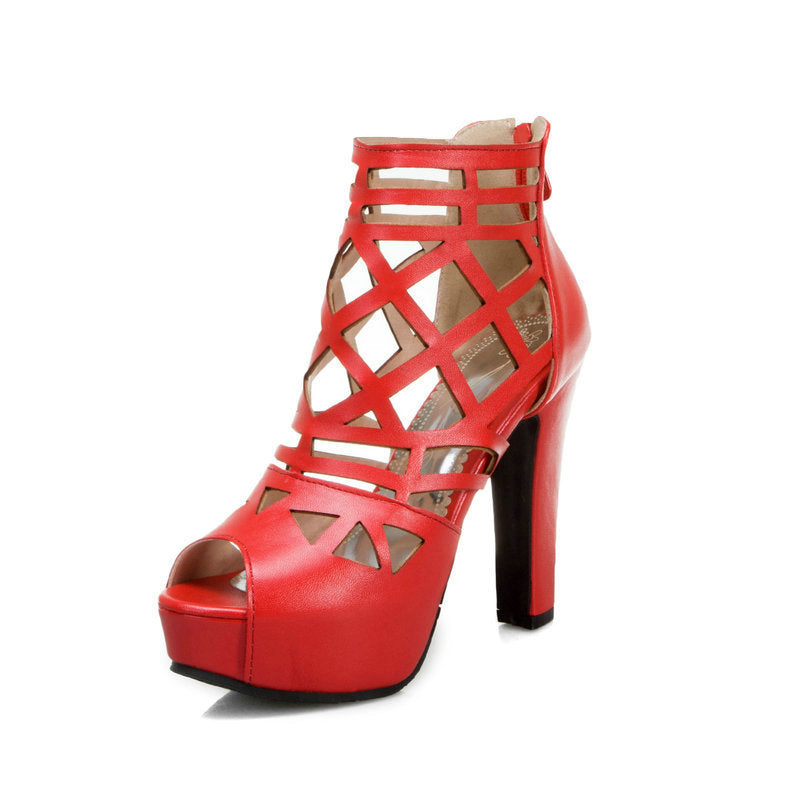 Hollow High Heel Fish Mouth Open Toe Sexy Sandals