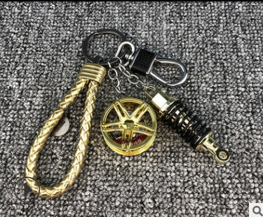 Car Trend Modified Wheel Shock Absorber Keychain, Turbo Key Chain Pendant, Personalized Gift Ornaments For Men And Women