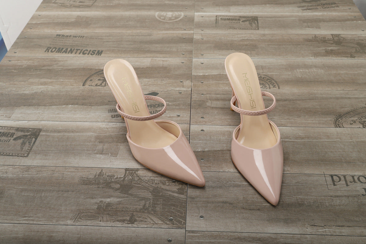 Refreshing Summer Pointed Toe Back Empty Sandals