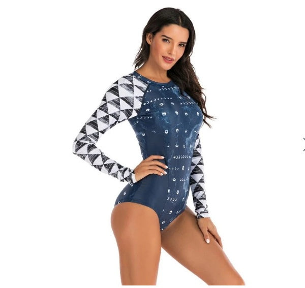 Bikini Push-Up Rashguard Manche Longue BLEU OCEAN