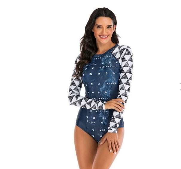 Bikini Push-Up Rashguard Manche Longue BLEU OCEAN