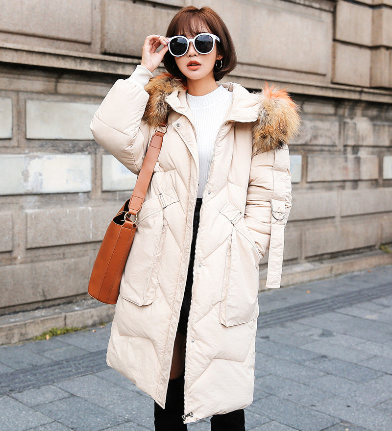 Mid-length loose down padded jacket