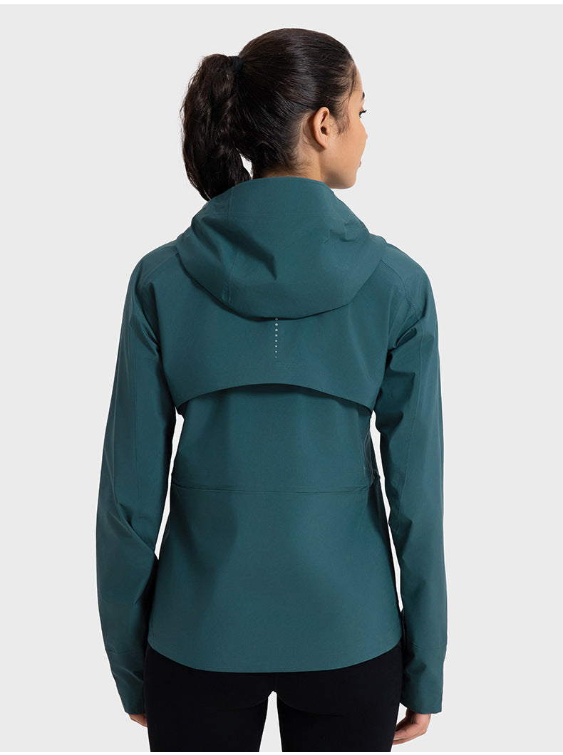 Autumn And Winter New Hooded Windbreaker Outdoor Windproof Waterproof Sports Coat For Women