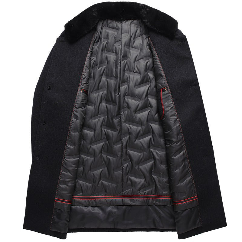 Thick mink wool woolen coat