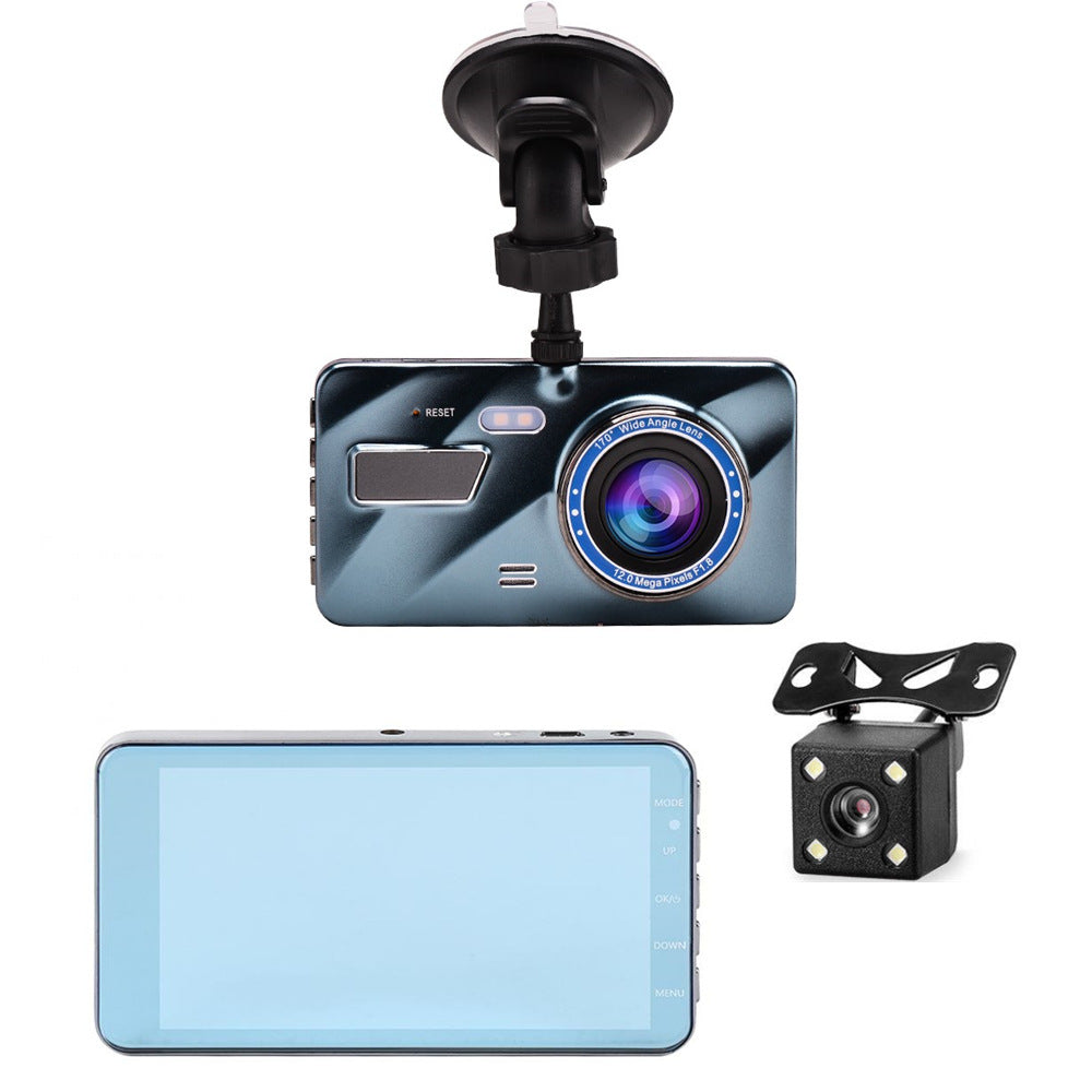 4 Inch Zinc Alloy Appearance Driving Recorder Dual Lens 1080p