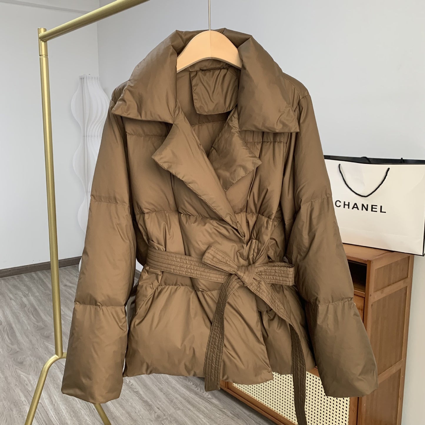 Suit Collar Short Women's Tight Waist Slim White Duck Down Warm Jacket