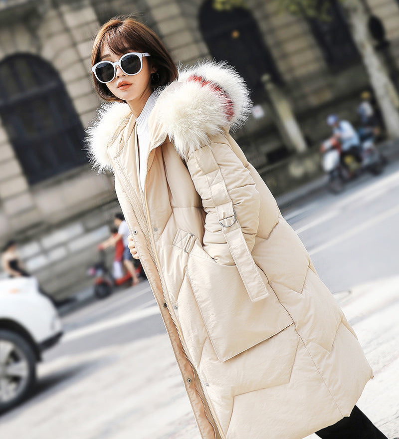 Mid-length loose down padded jacket