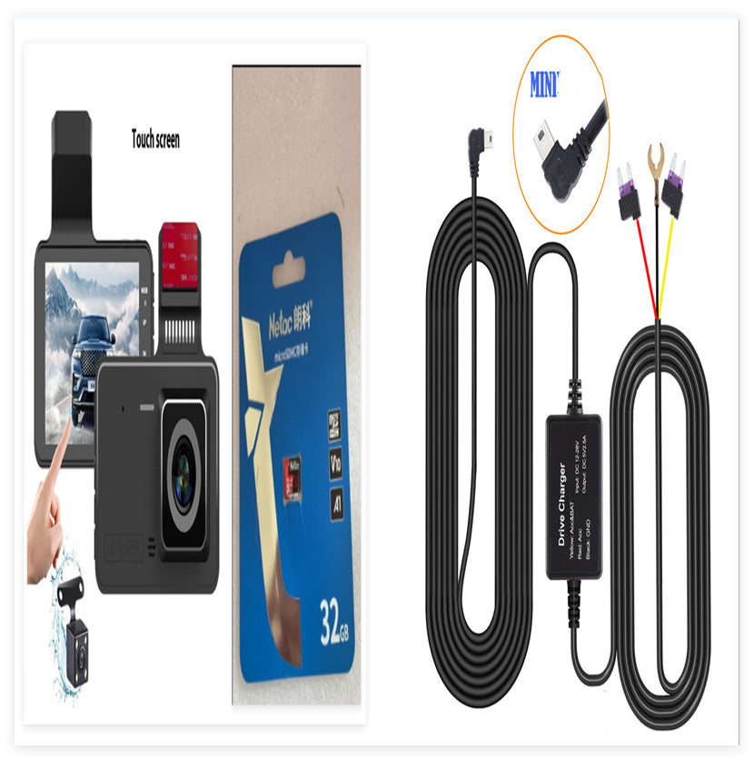 Driving Recorder HD Night Vision Dual Lens Hidden 4-inch