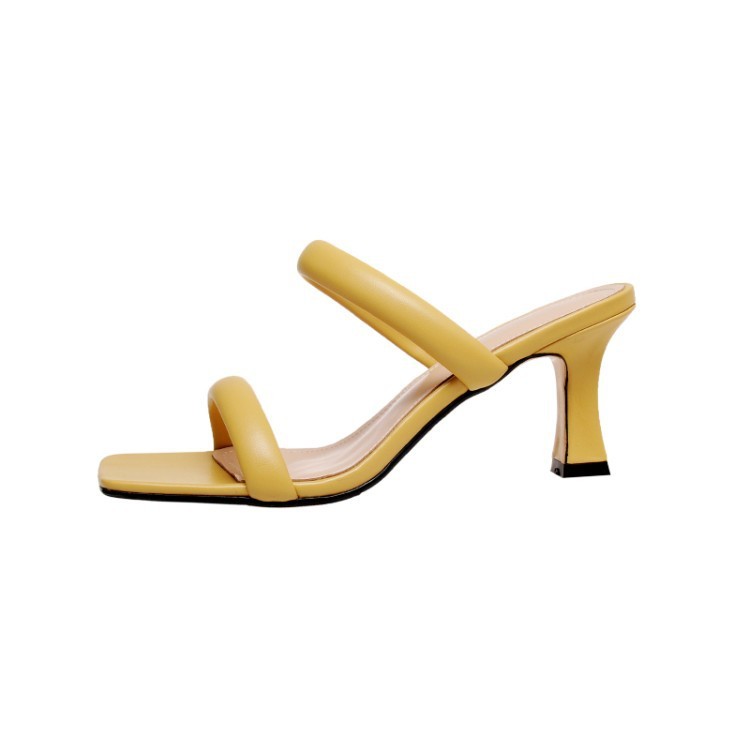 Ladies Simple Backspace High-heeled Slippers