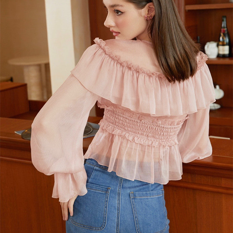 Women's Fashion French Wood Ear Edge Light And Versatile Sun Protection Shirt