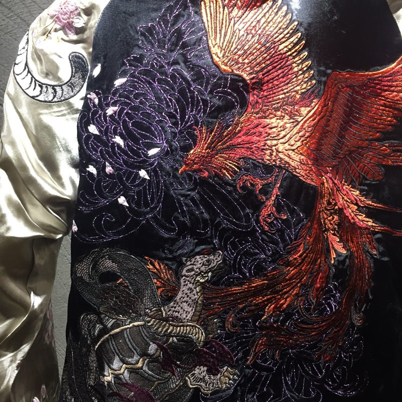 Men's embroidery double-faced jacket