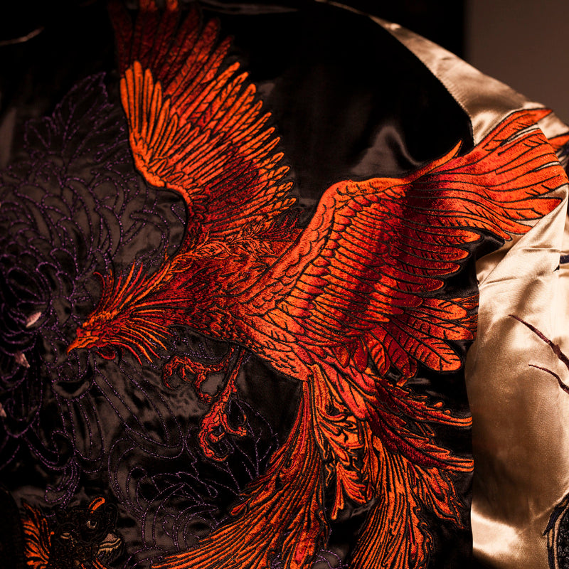 Men's embroidery double-faced jacket