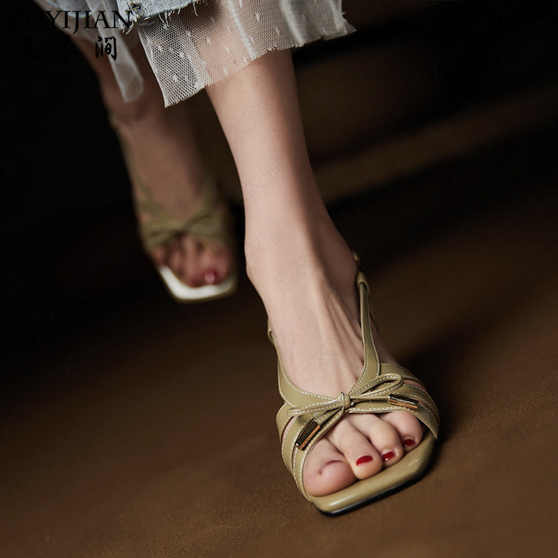 Women's Leather Sandals French Niche Design
