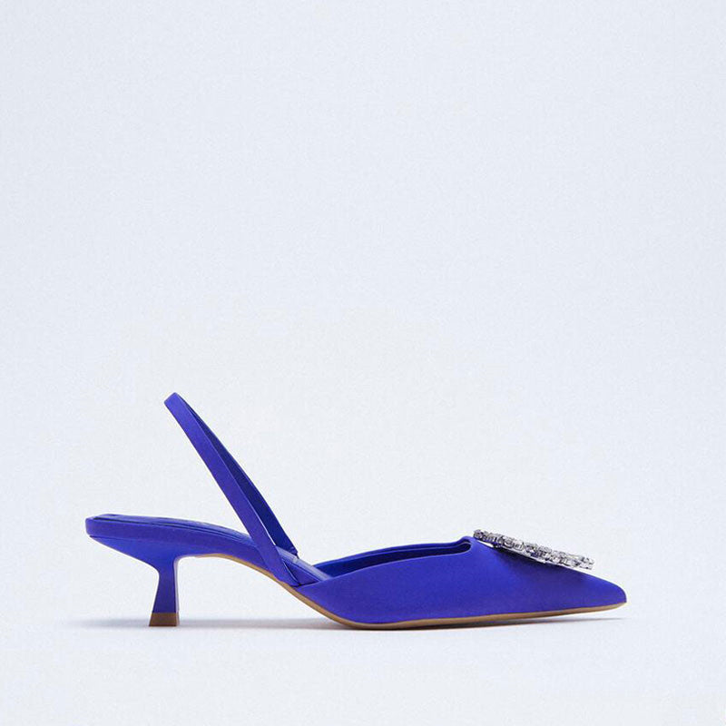Women's High Heel Shiny Rhinestone Pointed Sandals