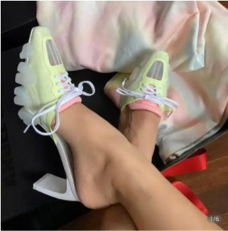 Women's high heel slippers