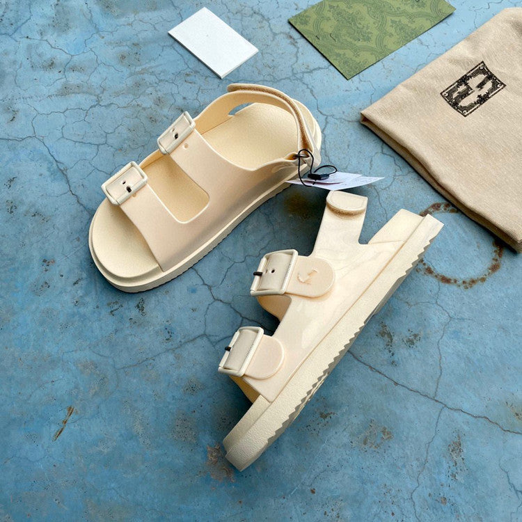 Flat Rubber All-match Open-toed Beach Shoes