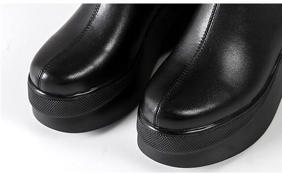 Fashion Women's Cowhide Platform High-heeled Boots