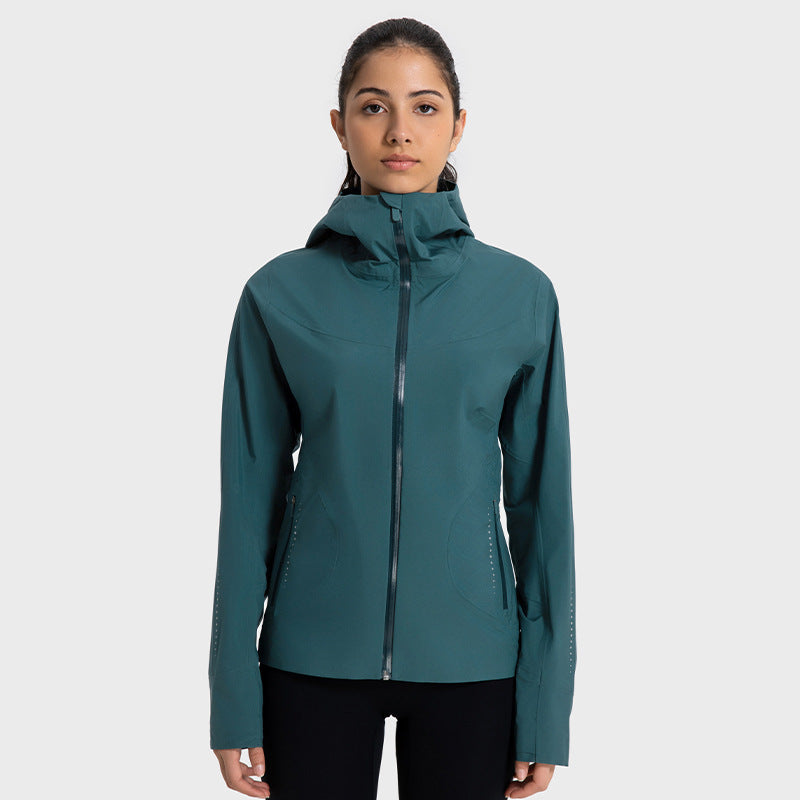 Autumn And Winter New Hooded Windbreaker Outdoor Windproof Waterproof Sports Coat For Women