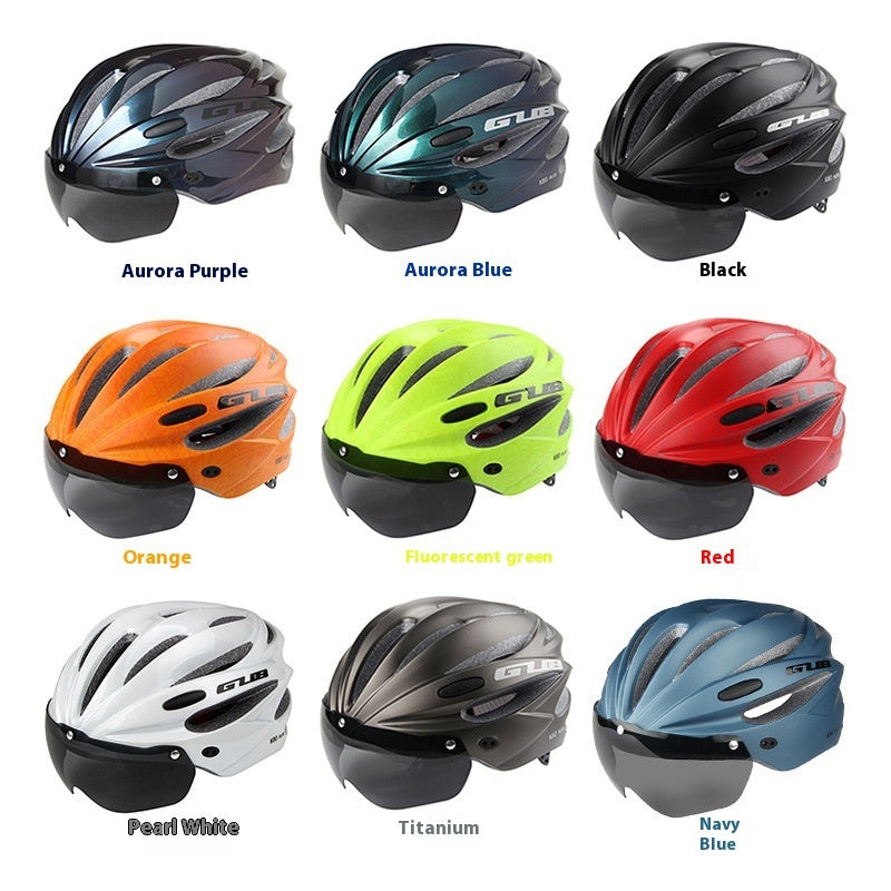 Mountain Bike Integrated Riding Cap Magnetic Goggles Helmet