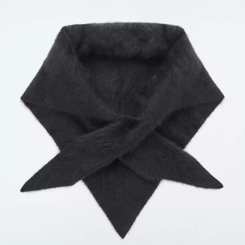 Brushed Cashmere Triangle Scarf Gray