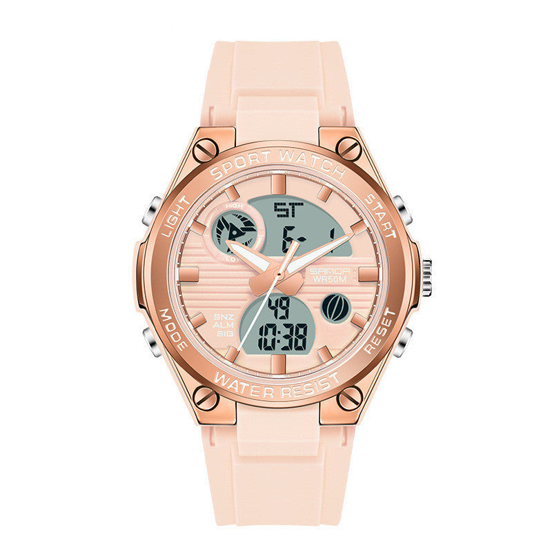 Men's Dual Display Waterproof Luminous Couple Sports Electronic Watch