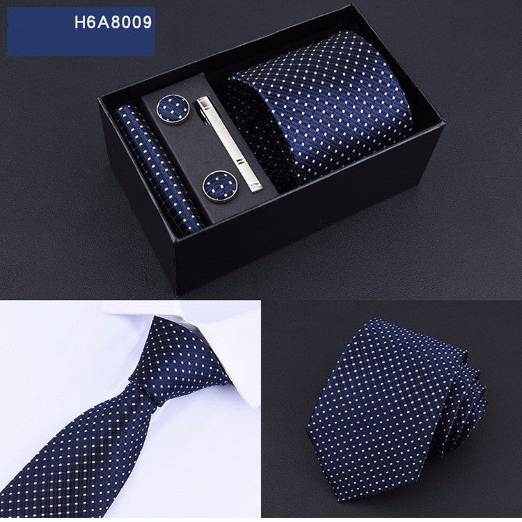 Business 8cm Striped Blue Black Tie