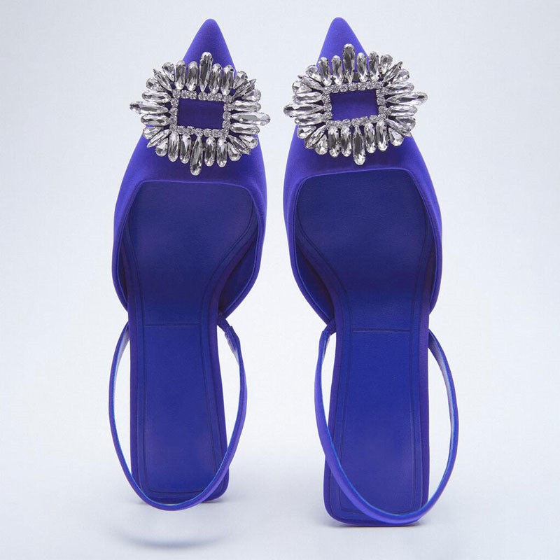 Women's High Heel Shiny Rhinestone Pointed Sandals