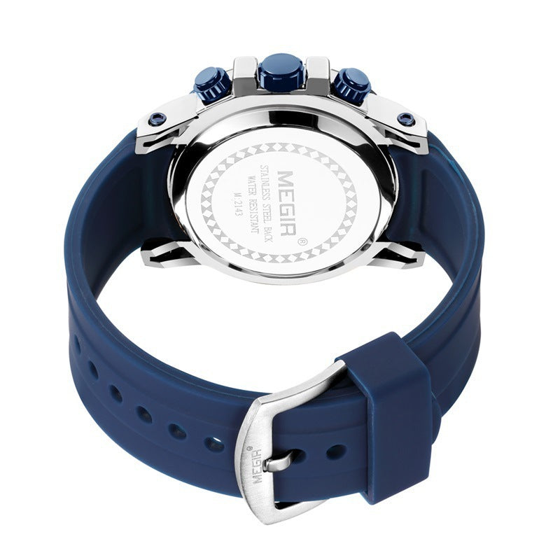 Luminous Waterproof Timing Silicone Sports Watch