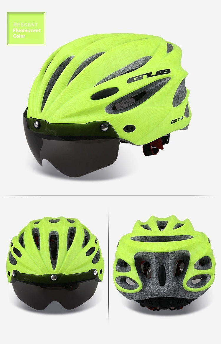 Mountain Bike Integrated Riding Cap Magnetic Goggles Helmet