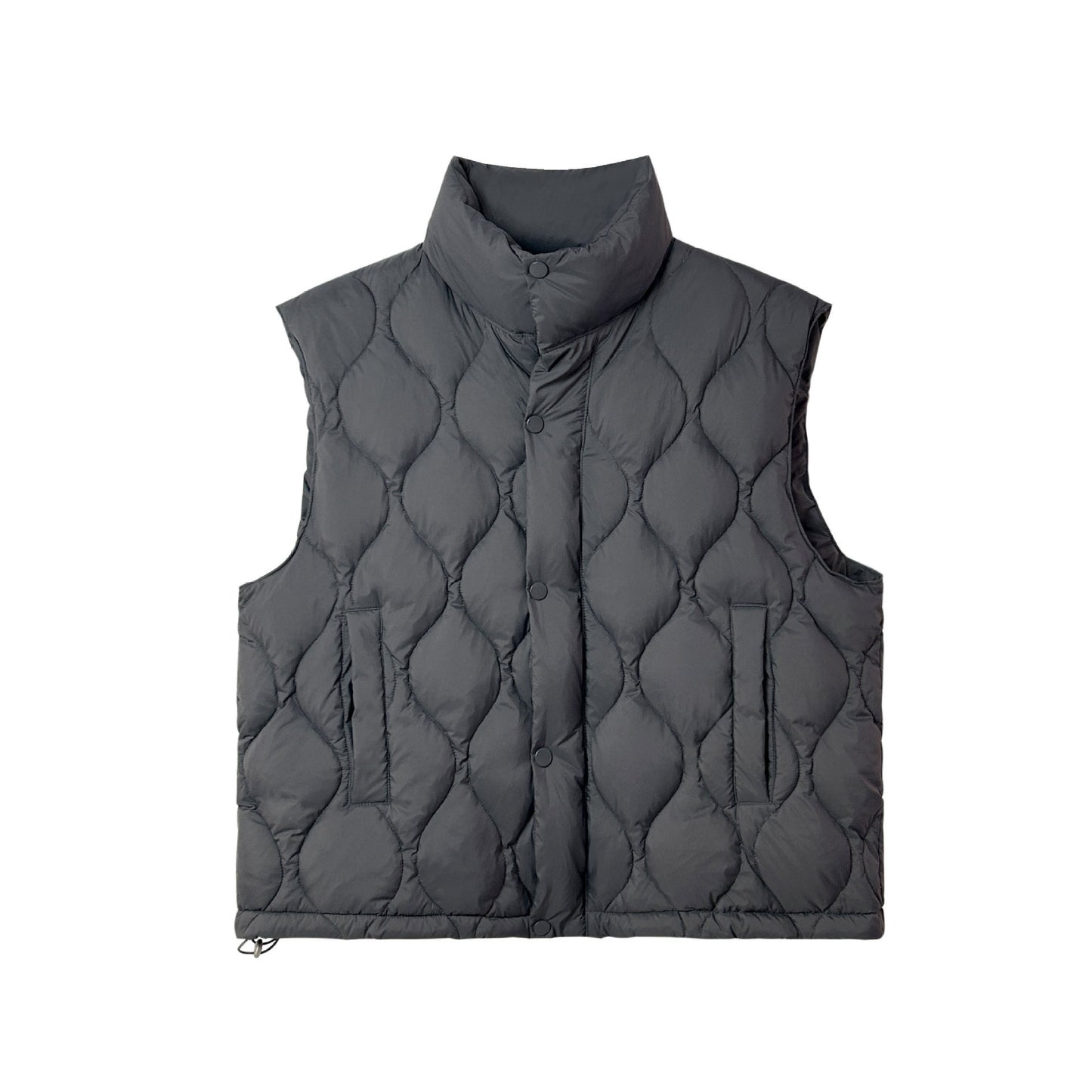 Women's Diamond Sleeveless Pocket Bandage Dress Down Jacket