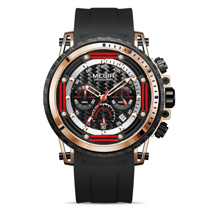 Luminous Waterproof Timing Silicone Sports Watch