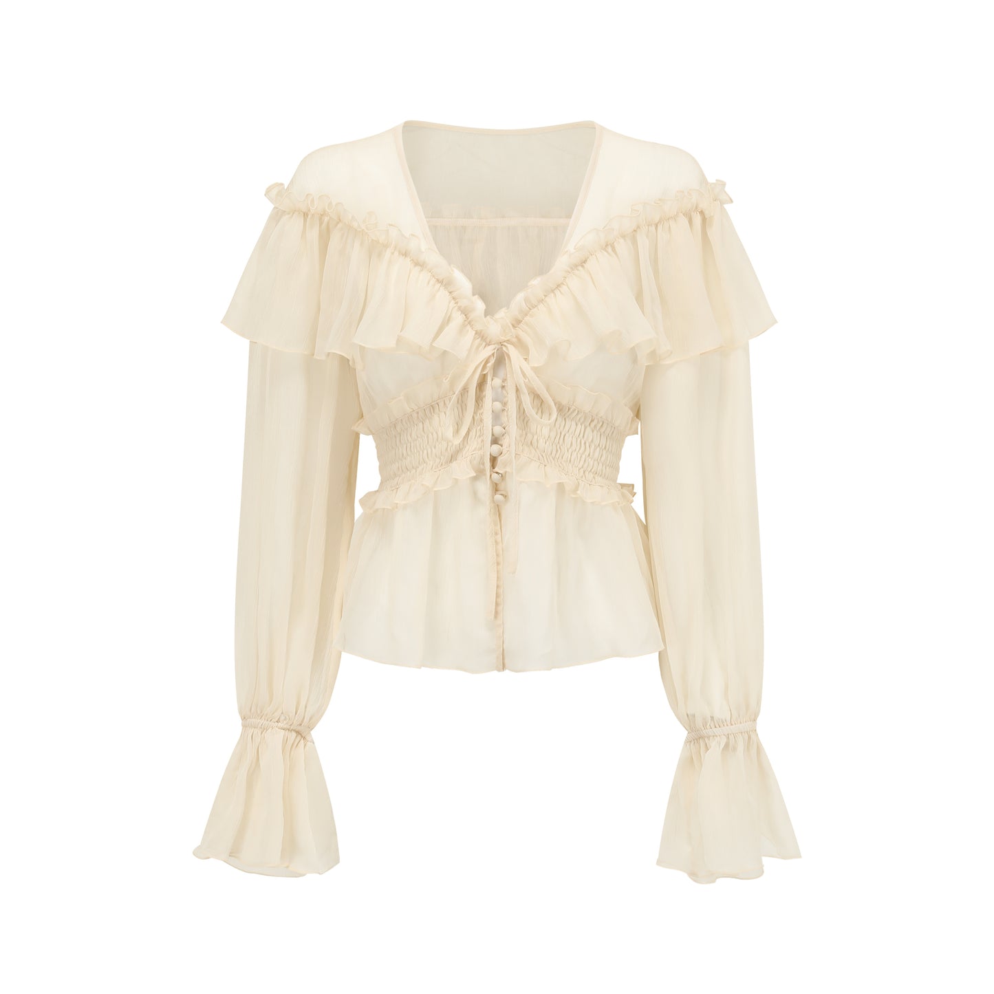 Women's Fashion French Wood Ear Edge Light And Versatile Sun Protection Shirt
