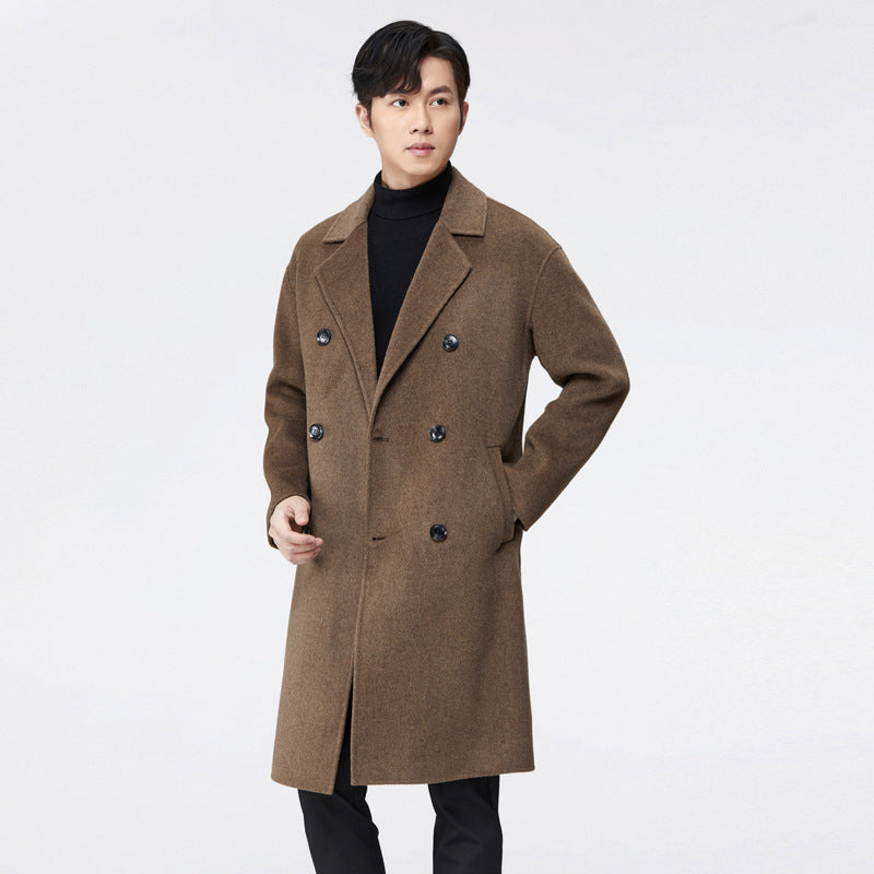 Men's Suit Collar Double Sided Wool Coat