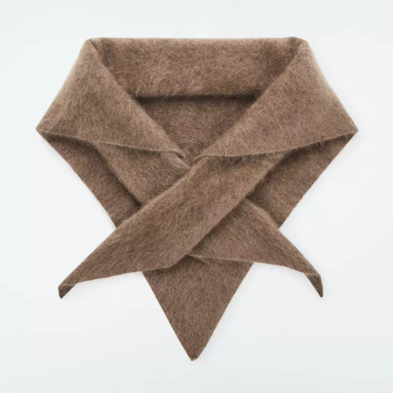 Brushed Cashmere Triangle Scarf Gray