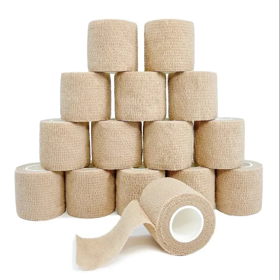 1roll 2.5/5/7.5/10cm*4.8m Non Woven Elastic Self Adhesive Bandage Cohesive Bandage for Sports Fixing Finger Wrist Leg