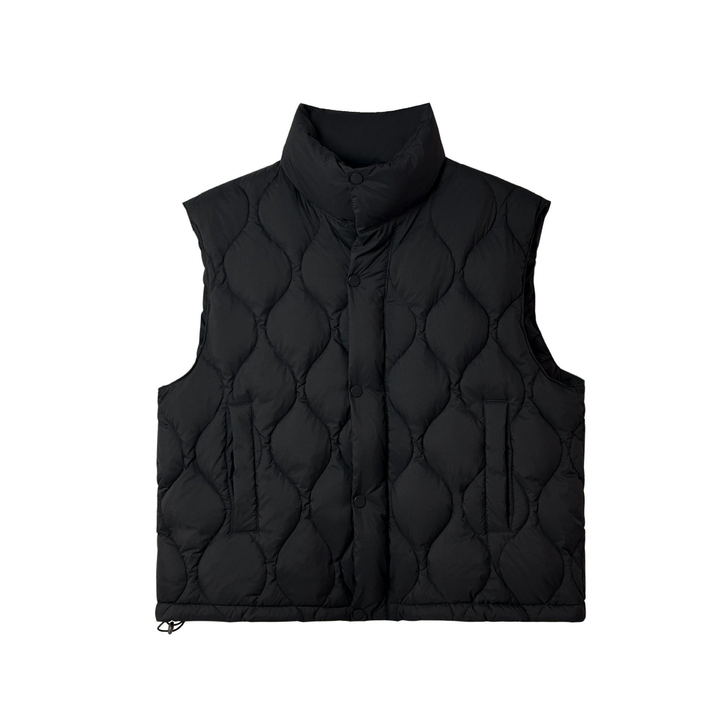 Women's Diamond Sleeveless Pocket Bandage Dress Down Jacket
