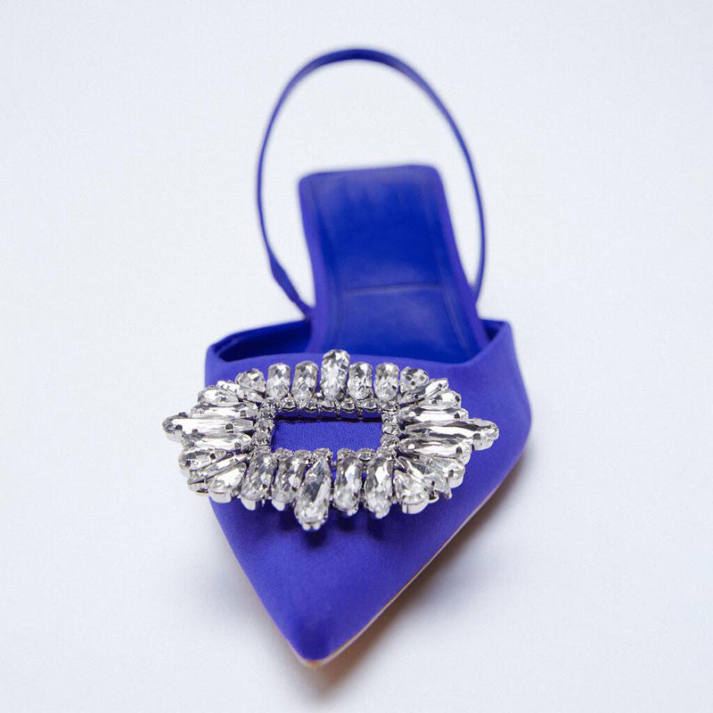 Women's High Heel Shiny Rhinestone Pointed Sandals